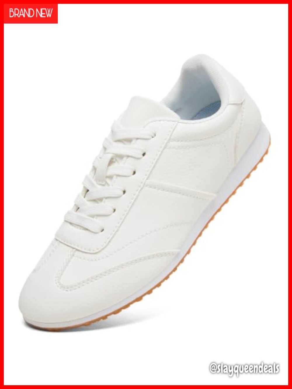Faux Leather Low-Top Tennis Sneakers Lace-Up Casual Shoes